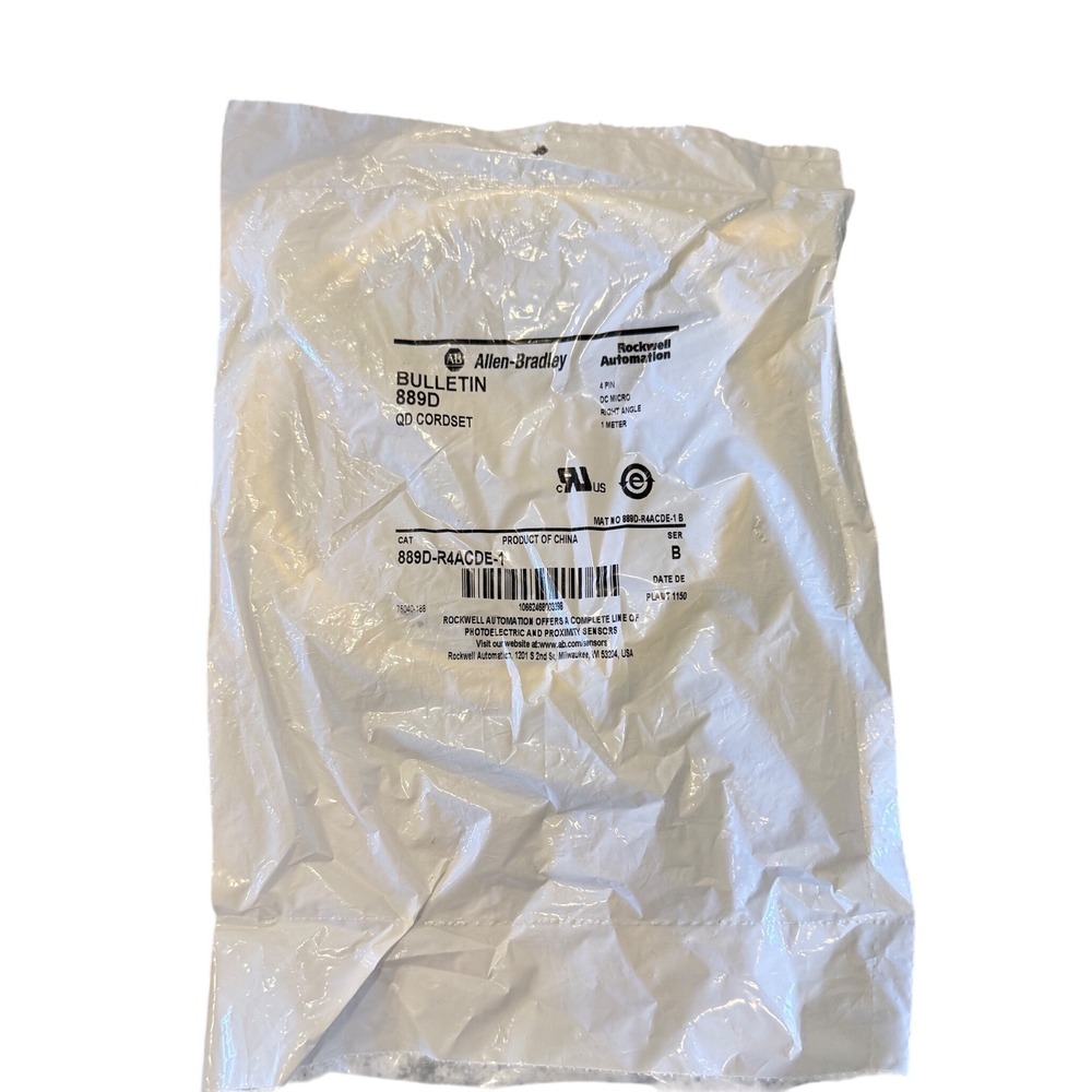Allen-Bradley 889D-R4ACDE-1 Bulletin 889D QD Cordset 4-Pin Right Angle 1m Cable
